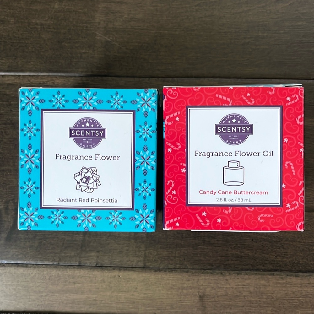 Scentsy Fragrance Flower - Candy Cane Buttercream in Radiant Red Poinsettia